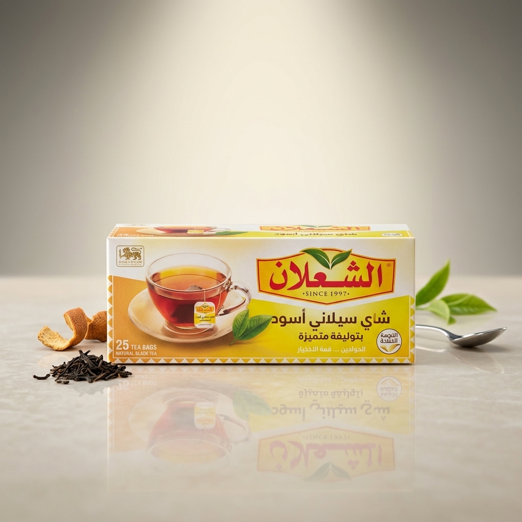 شاي شعلان أسود فاخر - 25 ظرف